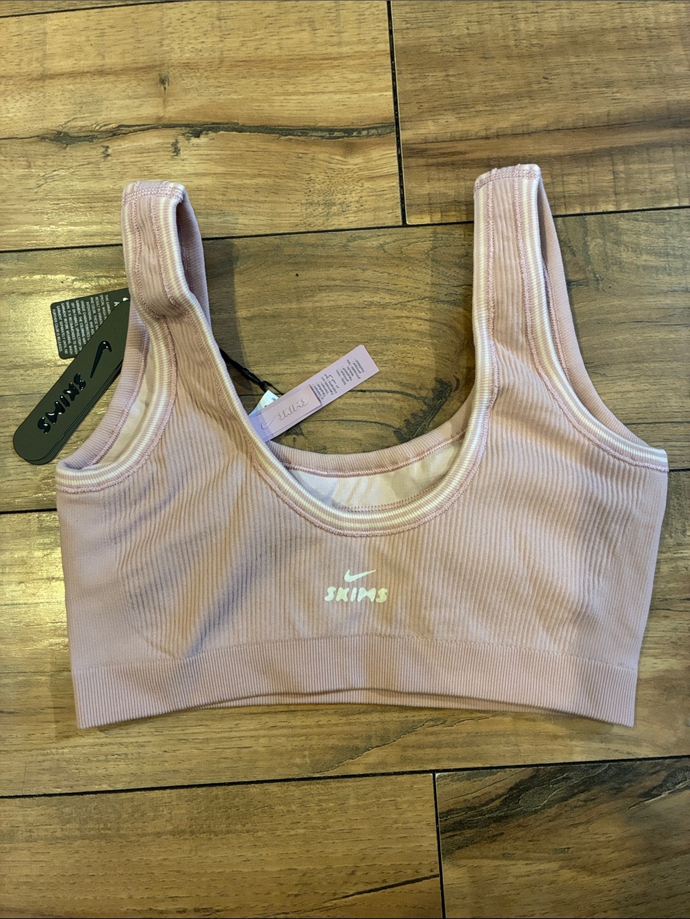 Nike SKIMS Ribbed Scoop Sports Bra - Light Pink